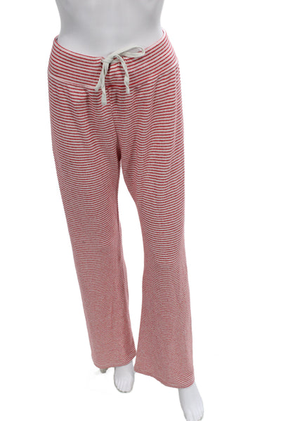 Z Supply Women Red Striped Polyester Drawstring Pants Size M