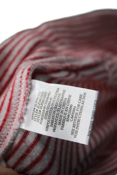Z Supply Women Red Striped Polyester Drawstring Pants Size M