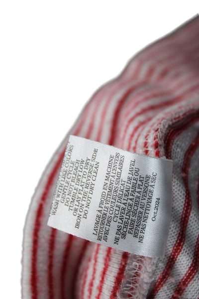 Z Supply Women Red Striped Polyester Drawstring Pants Size M