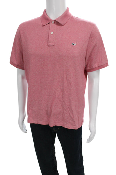 Vineyard Vines Mens Pink Collared Polo Short Sleeve Nautical Size M