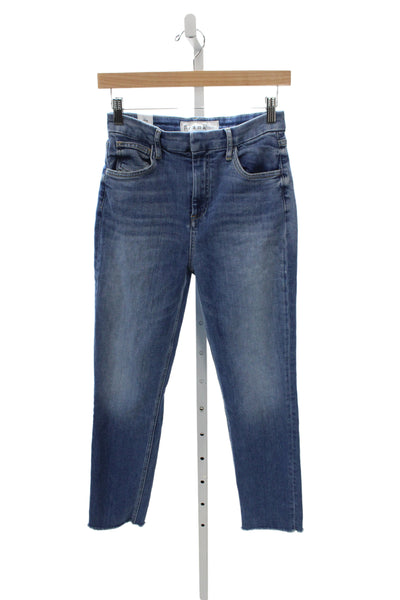 Frank & Eileen Womens Ankle Jeans Blue Mid Rise Cotton Button Size 27