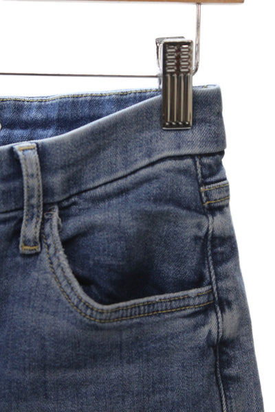 Frank & Eileen Womens Ankle Jeans Blue Mid Rise Cotton Button Size 27
