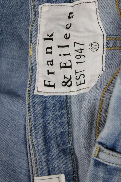 Frank & Eileen Womens Cropped Mid-Rise Blue Cotton Jeans Size 27