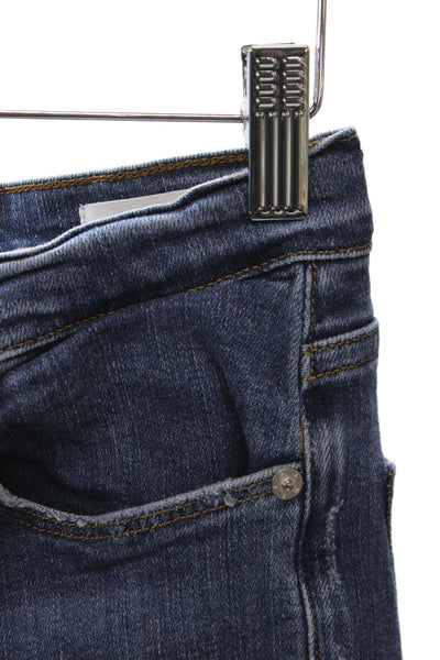 Frame Womens Cropped Blue Mid Rise Cotton Jeans Size 28
