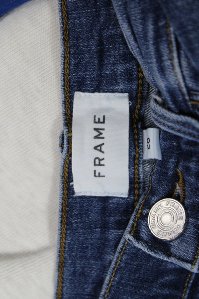 Frame Womens Cropped Blue Mid Rise Cotton Jeans Size 28