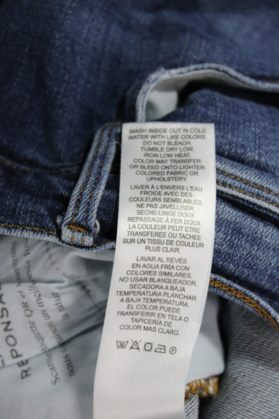 Frame Womens Cropped Blue Mid Rise Cotton Jeans Size 28