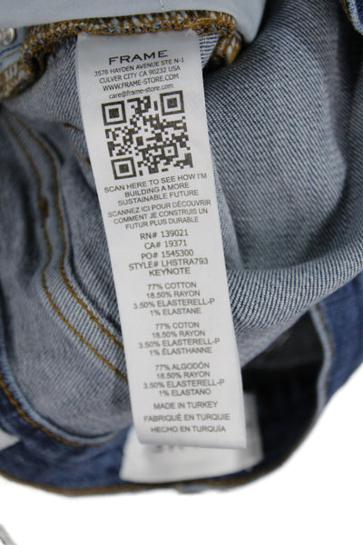 Frame Womens Cropped Blue Mid Rise Cotton Jeans Size 28