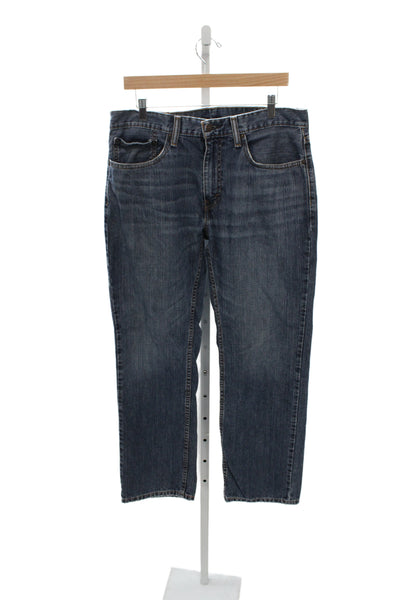 Levis Mens Straight Jeans Blue Cotton Zip Fly Size 34