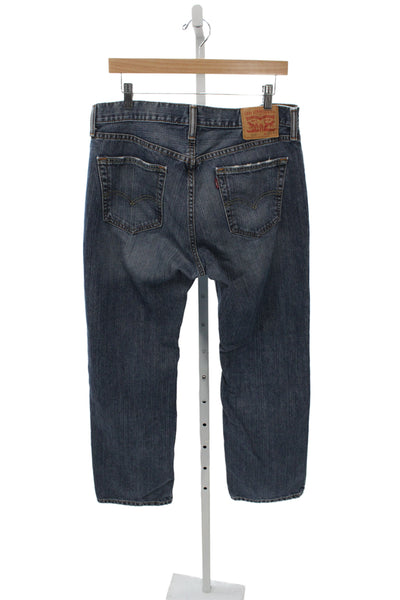 Levis Mens Straight Jeans Blue Cotton Zip Fly Size 34