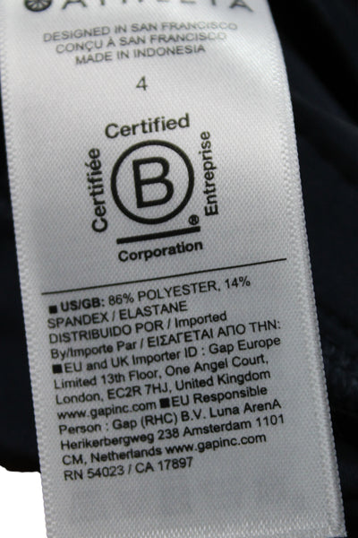 Athleta Womens Ankle Cropped Pants Dark Blue Zip Polyester Spandex Size 4