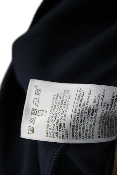 Athleta Womens Ankle Cropped Pants Dark Blue Zip Polyester Spandex Size 4