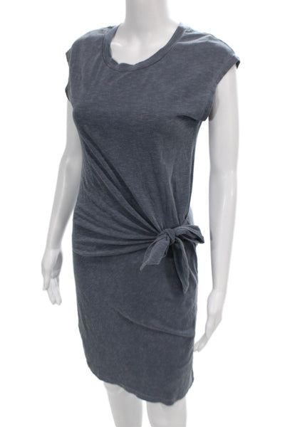 Sundry Womens T-Shirt Dress Blue Cotton Blend Short Sleeve Midi Size 1