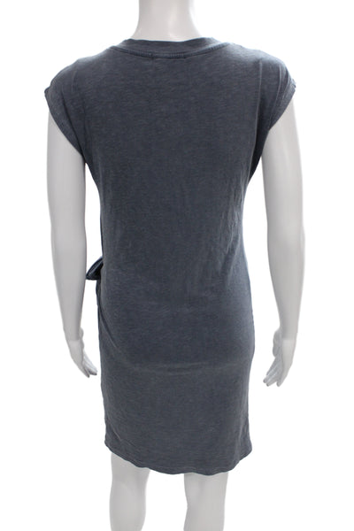 Sundry Womens T-Shirt Dress Blue Cotton Blend Short Sleeve Midi Size 1