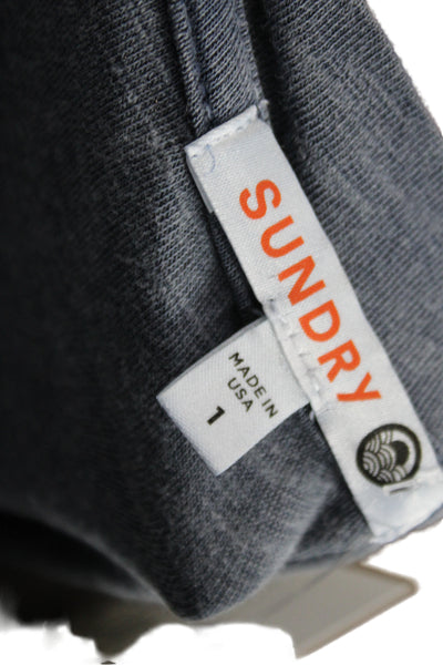 Sundry Womens T-Shirt Dress Blue Cotton Blend Short Sleeve Midi Size 1
