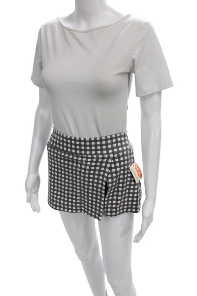FP Movement Women Wrap Gingham Check Cotton Skort Gray Zip Size M