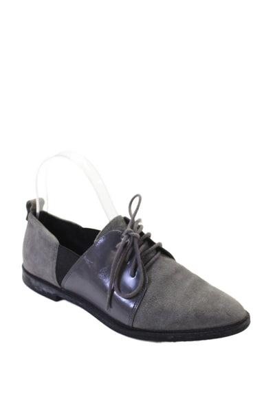 Calvin Klein Womens Suede Lace Up Darielle Oxford Flats Grey Size 6.5