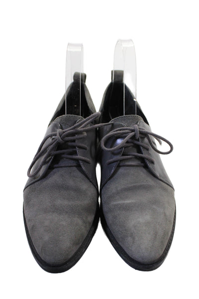 Calvin Klein Womens Suede Lace Up Darielle Oxford Flats Grey Size 6.5