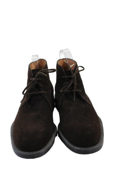 Tods Mens Suede Lace Up Ankle Boots Shoes Dark Brown Size 6