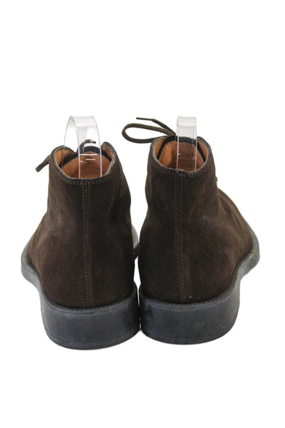 Tods Mens Suede Lace Up Ankle Boots Shoes Dark Brown Size 6