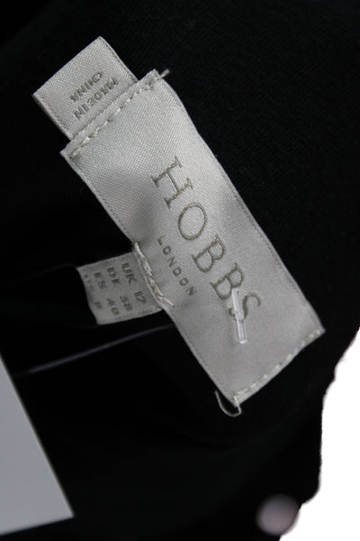 Hobbs London Women Sheath Dress Black Boat Neck Long Sleeve Size 8