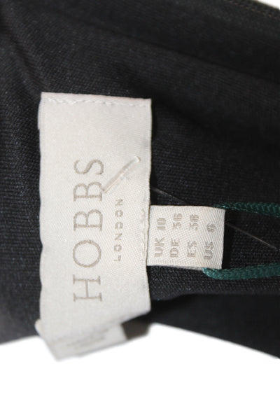 Hobbs London Womens Sheath Dress Black V-Neck Long Sleeve Mid-Calf Size 6