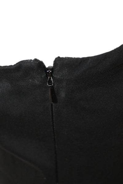 Karen Millen Women Fit & Flare Dress Black Square Neck Sleeveless Size 8