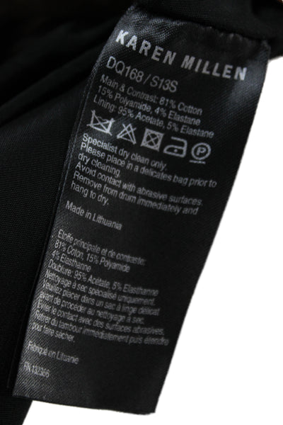 Karen Millen Women Fit & Flare Dress Black Square Neck Sleeveless Size 8