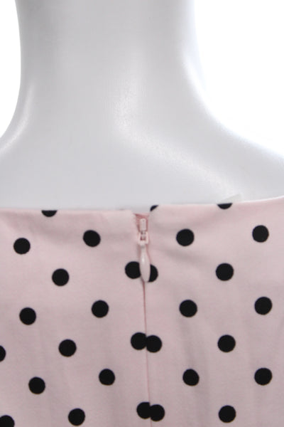 Hobbs London Women Sheath Dress Pink Polka Dot Boat Neck Sleeveless Size 10