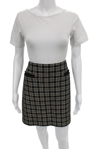 Hobbs London Women Black Check Polyester Skirt Suit Long Sleeve Size 10
