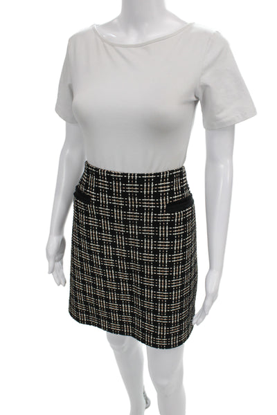 Hobbs London Women Black Check Polyester Skirt Suit Long Sleeve Size 10