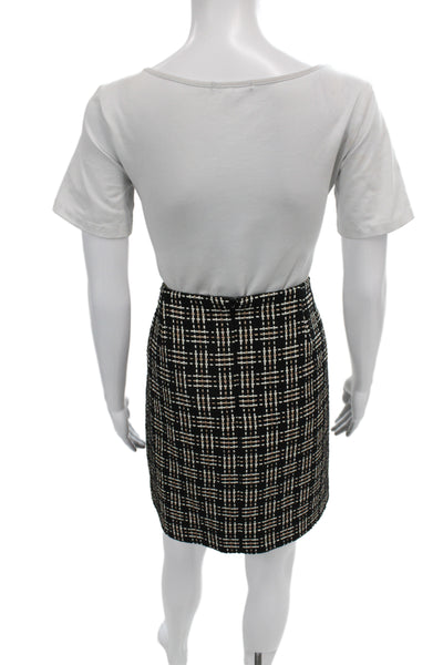 Hobbs London Women Black Check Polyester Skirt Suit Long Sleeve Size 10