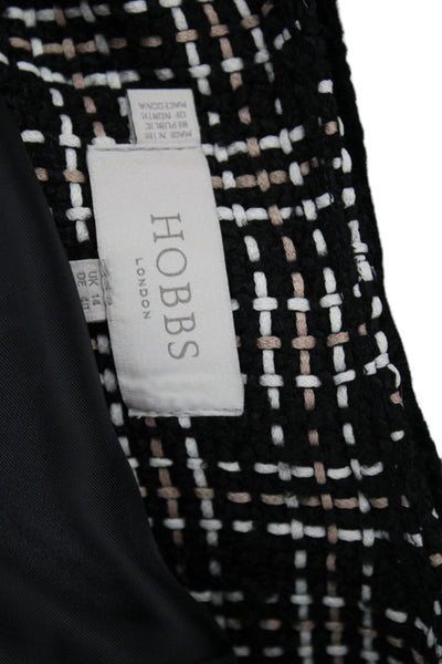 Hobbs London Women Black Check Polyester Skirt Suit Long Sleeve Size 10