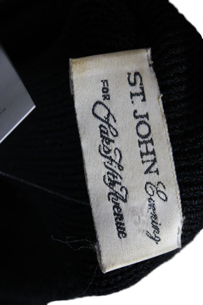 St. John Evening Womens Cardigan Black Knit Long Sleeve Size 10