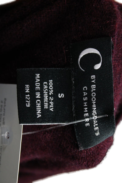 C by Bloomingdales Women Cashmere V Neck Purple Cardigan Long Sleeve Size S