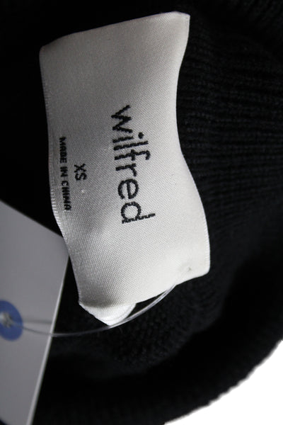 Wilfred Women Merino Wool Collared Black Cardigan Long Sleeve Size XS