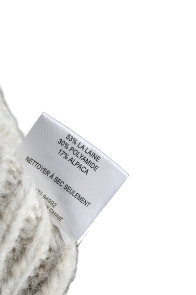 Jonathan Simkhai Women Cardigan Beige Wool Blend V-Neck Long Sleeve Size XS