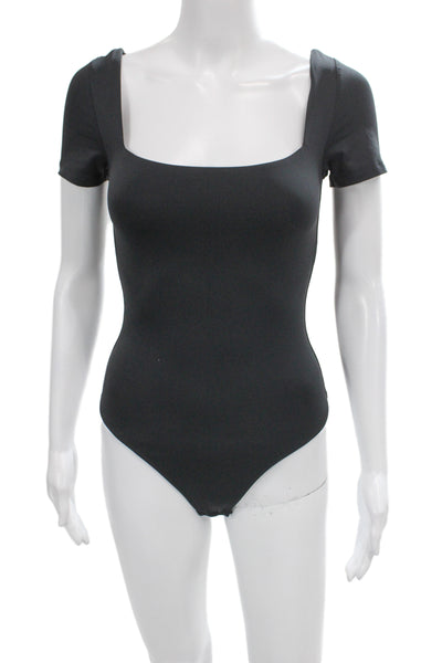Babaton Womens One Piece Bodysuit Gray Nylon Modern Size S