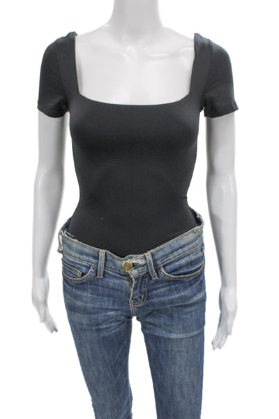 Babaton Womens One Piece Bodysuit Gray Nylon Modern Size S