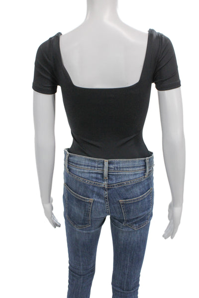 Babaton Womens One Piece Bodysuit Gray Nylon Modern Size S