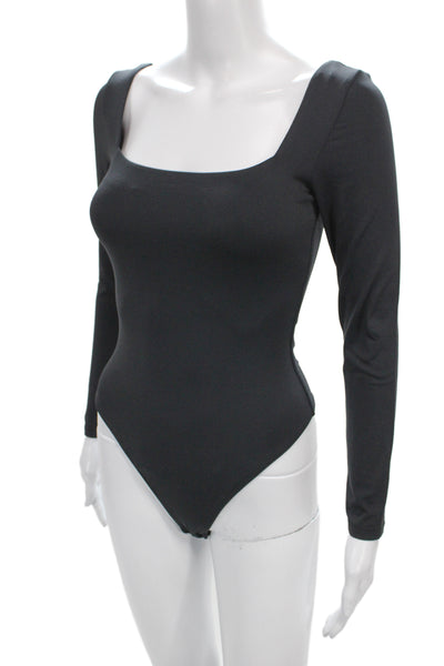 Babaton Womens One Piece Long Sleeve Black Bodysuit Size S