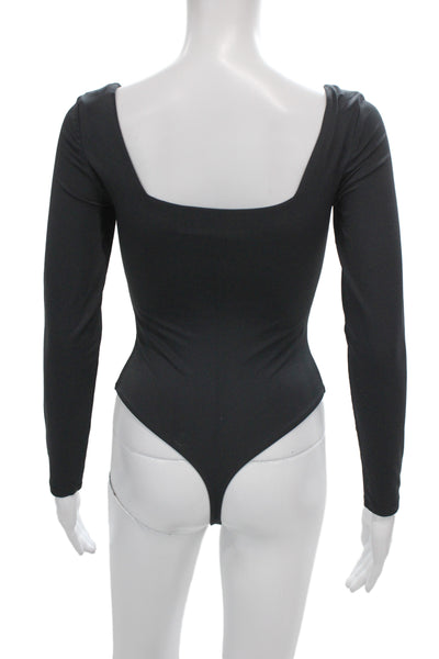 Babaton Womens One Piece Long Sleeve Black Bodysuit Size S