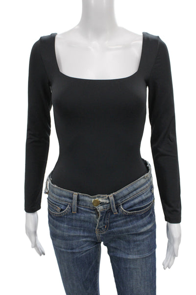 Babaton Womens One Piece Long Sleeve Black Bodysuit Size S