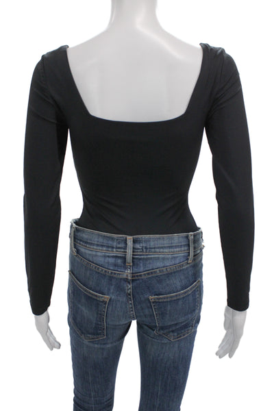 Babaton Womens One Piece Long Sleeve Black Bodysuit Size S