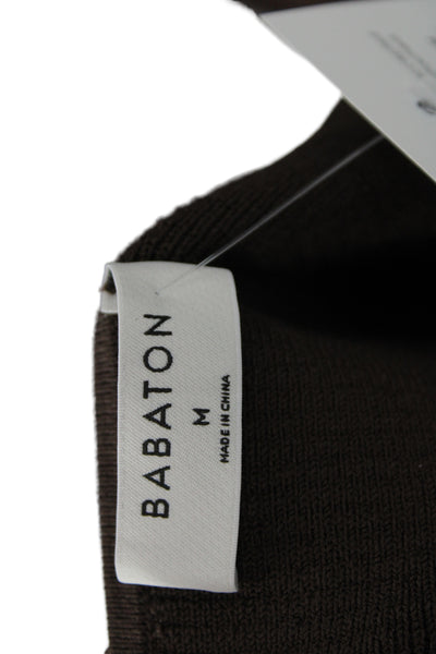 Babaton Womens Cropped Tank Brown Square Neck Sleeveless Size M