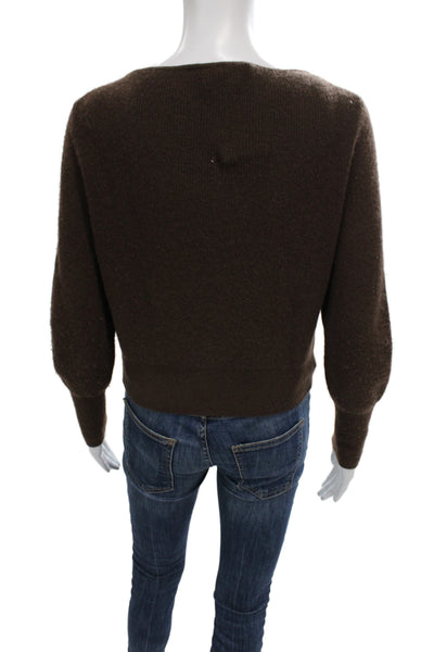 J Crew Womens Brown Cashmere V Neck Cardigan Size M