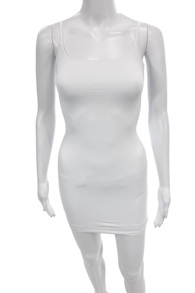 Aritzia Womens Bodycon White Sleeveless Square Neck Nylon Blend Dress Size 2XS