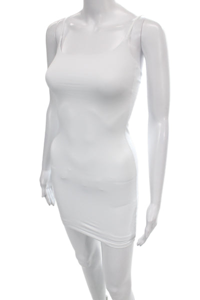 Aritzia Womens Bodycon White Sleeveless Square Neck Nylon Blend Dress Size 2XS
