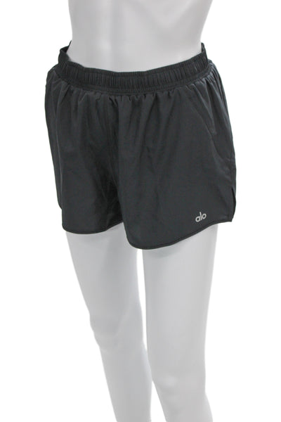 Alo Womens Athletic Gray Organic Cotton Drawstring Shorts Size S
