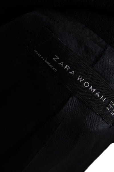 Zara Woman Women Wool Overcoat Black Long Sleeve Size S