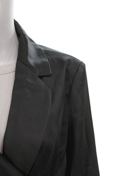 Steve Madden Womens Wrap Dress Black Long Sleeve Tie Knee Length Size S